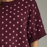 The Arden Short Sleeve Polka Dot Sweater