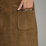 The Cleo Faux Suede Midi Skirt