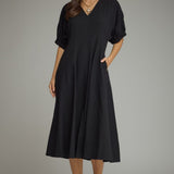 The Sofia Solid Midi Dress