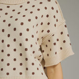 The Arden Short Sleeve Polka Dot Sweater