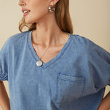 The Maya - Top Blue Mineral Wash