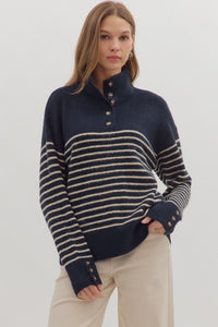 the Piper Stripe - Navy