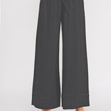 The Avery Black Trim Linen Blend Pants