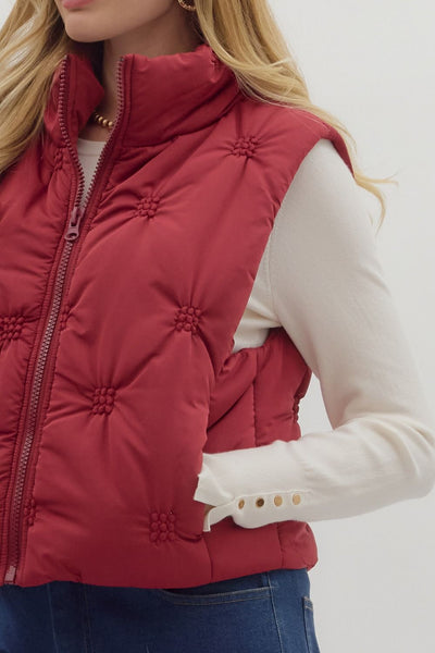 the Dana - Burgundy Puffer Vest