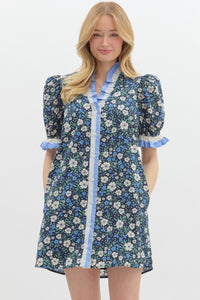the Margo - blue floral dress