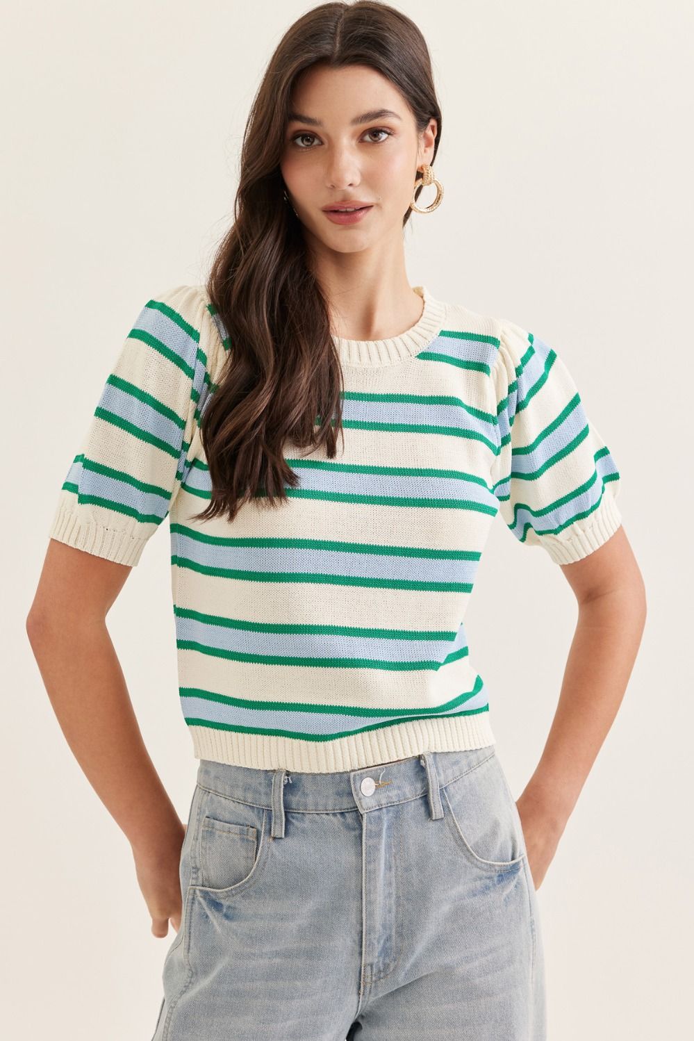 The Birch Stripe Short Sleeve Knit Top
