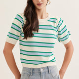 The Birch Stripe Short Sleeve Knit Top