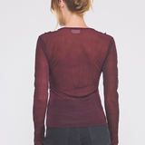 The Neave Ruffle Front Sheer Long Sleeve Top