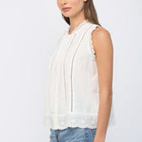 The Helena Eyelet Sleeveless Blouse