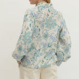 The Abbey Blue Floral Blouse
