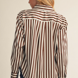 the Daisy Satin Striped Button Top