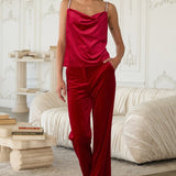 the Cypress Red Velvet Pants