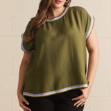 The Jessica Stripe Trim Top