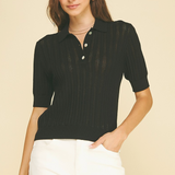 The Penelope Knit Collared Top