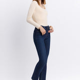 High Rise Slim Straight Ankle Dark Denim - Vervet Jeans   H2
