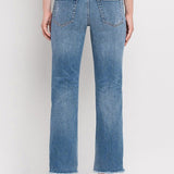 Uneven Hem Mid Rise Straight Denim - Flying Monkey Jeans - H9