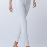 Mid Rise Slim Straight White Jeans - Vervet Denim - B1