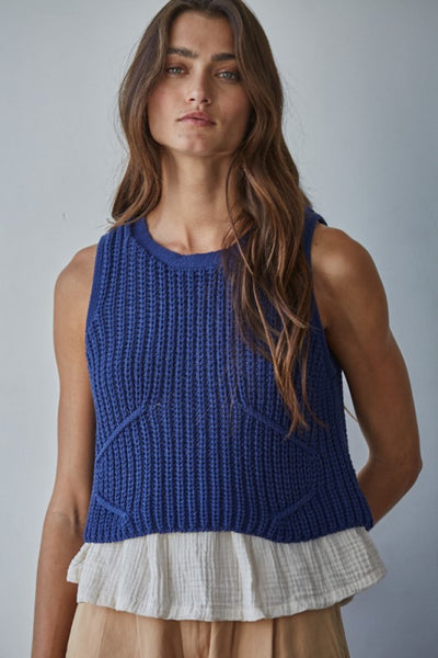 The Carmine Knit Layered Top