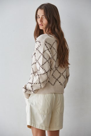 The Georgie Diamond Stitch Cardigan