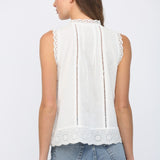 The Helena Eyelet Sleeveless Blouse