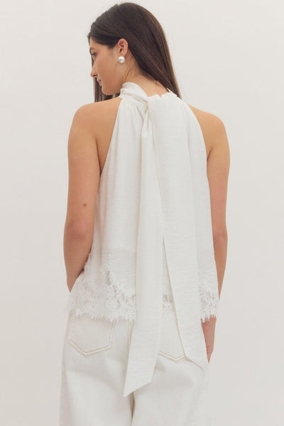 The Phoebe Lace Trim Halter Top
