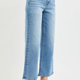 Embroidered Detail High Rise Crop Wide Leg - Risen Jeans - B5