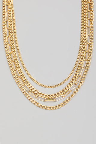 Layered Assorted Chains Necklace Set