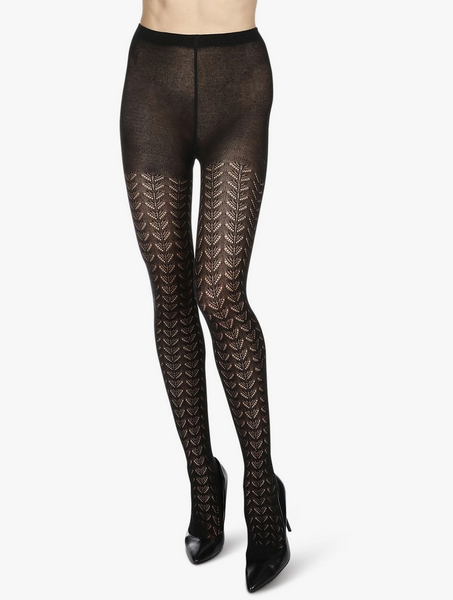 Pelerine Sweater Tights - Black