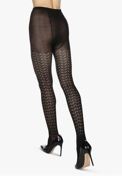 Pelerine Sweater Tights - Black