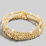 Natural Faceted Beads with gold beads Bracelet Set