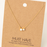 Opal Rhinestone Charm Necklace