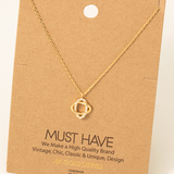 Double Knot Jewel Pendant Necklace