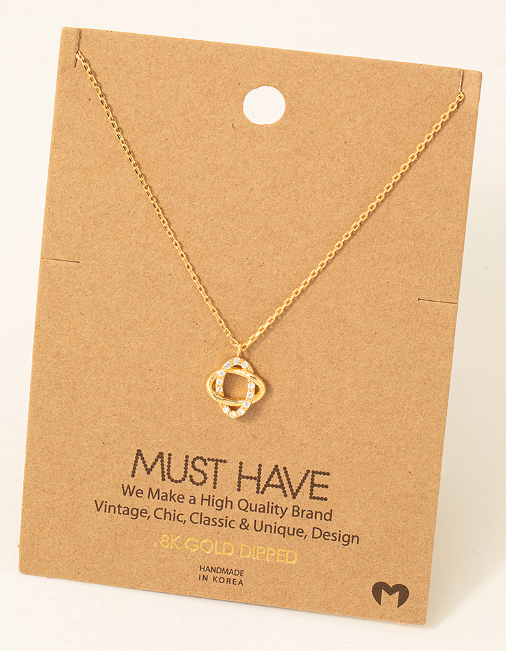 Double Knot Jewel Pendant Necklace