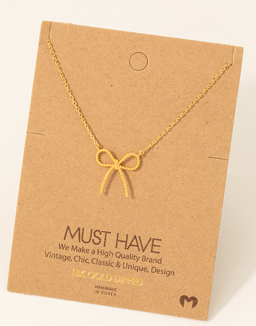 Ribbon Bow Pendant Chain Necklace