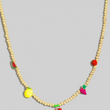 Fruit Charms Beaded Necklace
