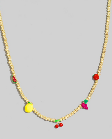 Fruit Charms Beaded Necklace