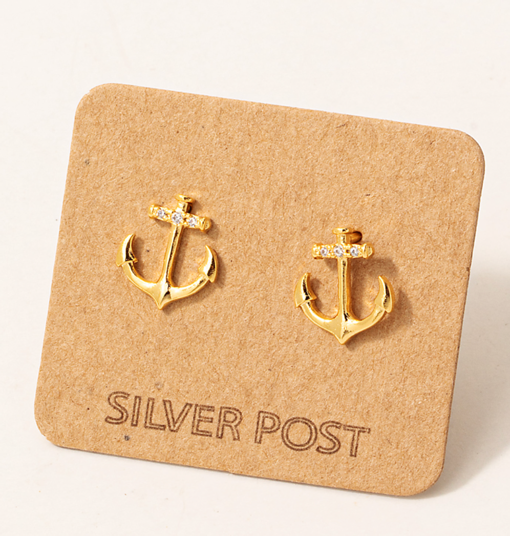Anchor Stud Earrings