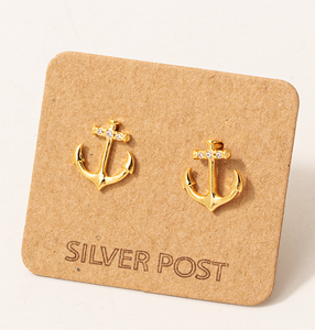 Anchor Stud Earrings