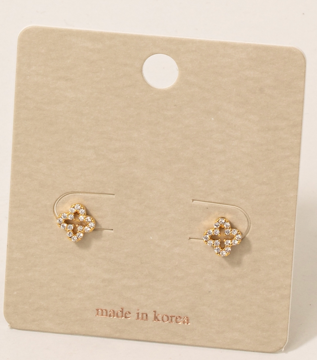 Pave Clover Stud Earrings
