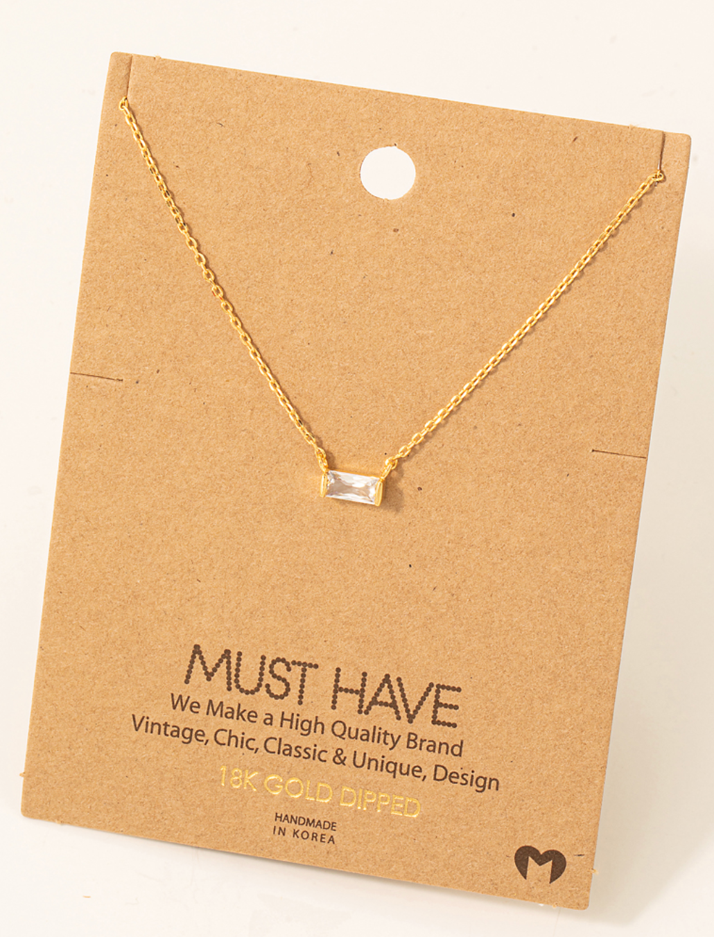 Mini Stud Rhinestone Pendant Necklace