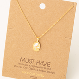 Mini Oval Disc Pendant Necklace