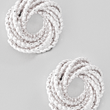 Silver Knot Twist Stud Earrings