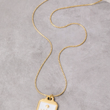 Enamel Evil Eye Rectangle Pendant Necklace