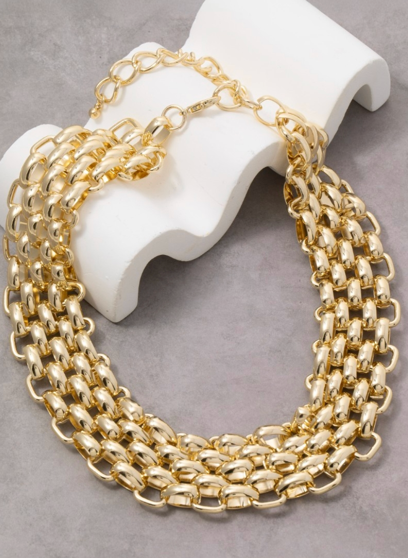 Chunky Layered Gold Chain Necklace