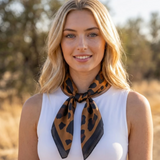Leopard Print Square Scarf