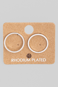 Silver Circular Cut Out Stud Earrings