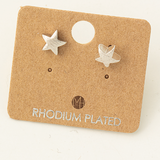 Silver Mini Star Stud Earrings