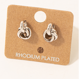 Silver Knot Stud Earrings