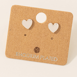 Silver Mini Heart Stud Earrings