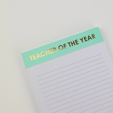 Teacher of the year notepad